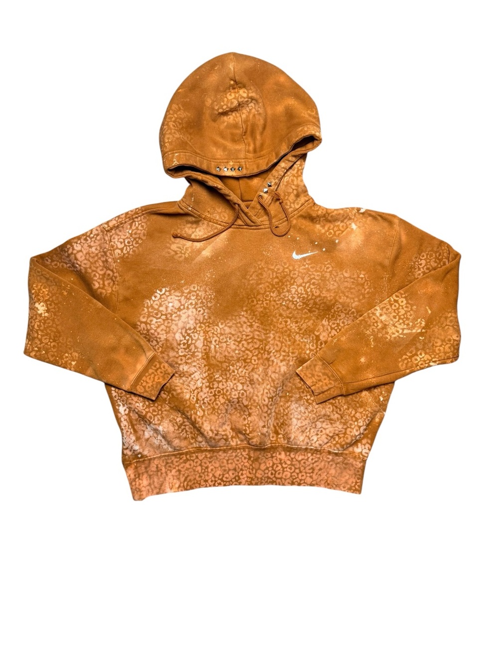 Nike Women’s Small Custom Leopard Distressed Studded Hoodie One of a Kind - Picture 2 of 10